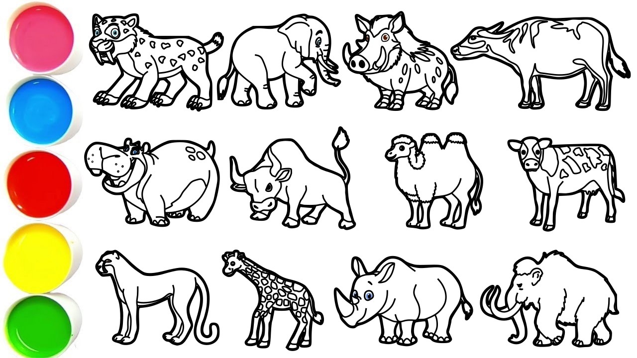 Draw Amazing Animals in Minutes - Smilodon, Elephant, Wild Boar, Buffalo, Hippopotamus & others