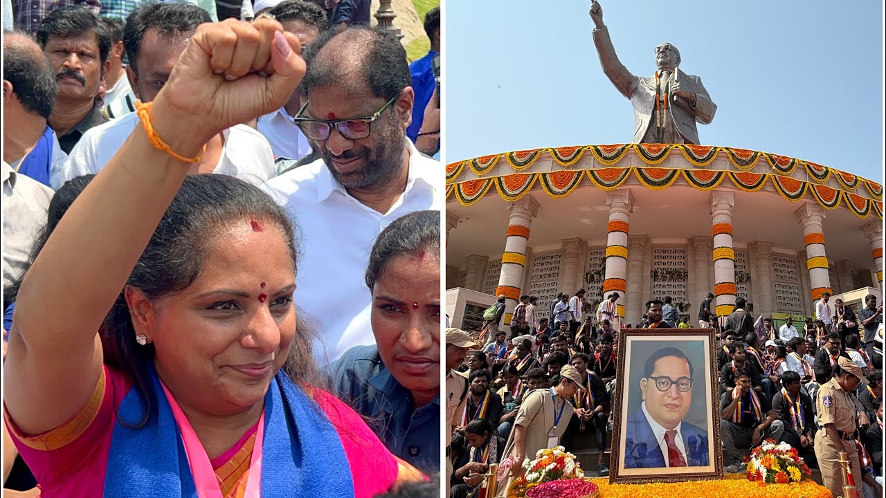 MLC Kavitha at Ambedkar Jayanti 2025 Celebrations at Tank bund | Ambedkar Jayanti in Hyderabad 2025