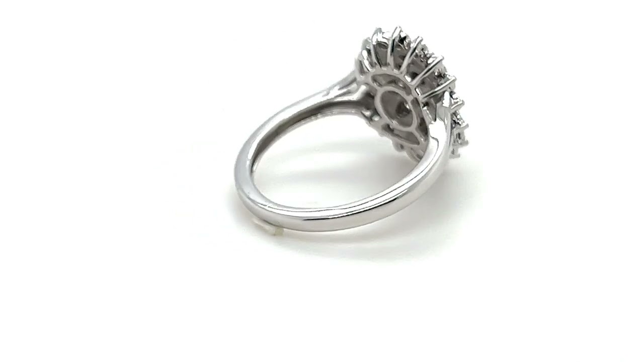 Diamond Cluster Oval Ring 3.00ct Look G/SI Quality in 9k White Gold