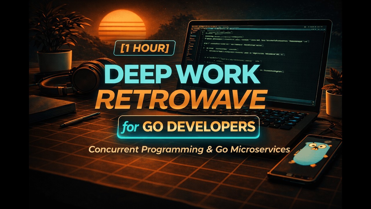 [1 HOUR] Deep Work Ambient Retrowave for Go Developers | Terminal Focus