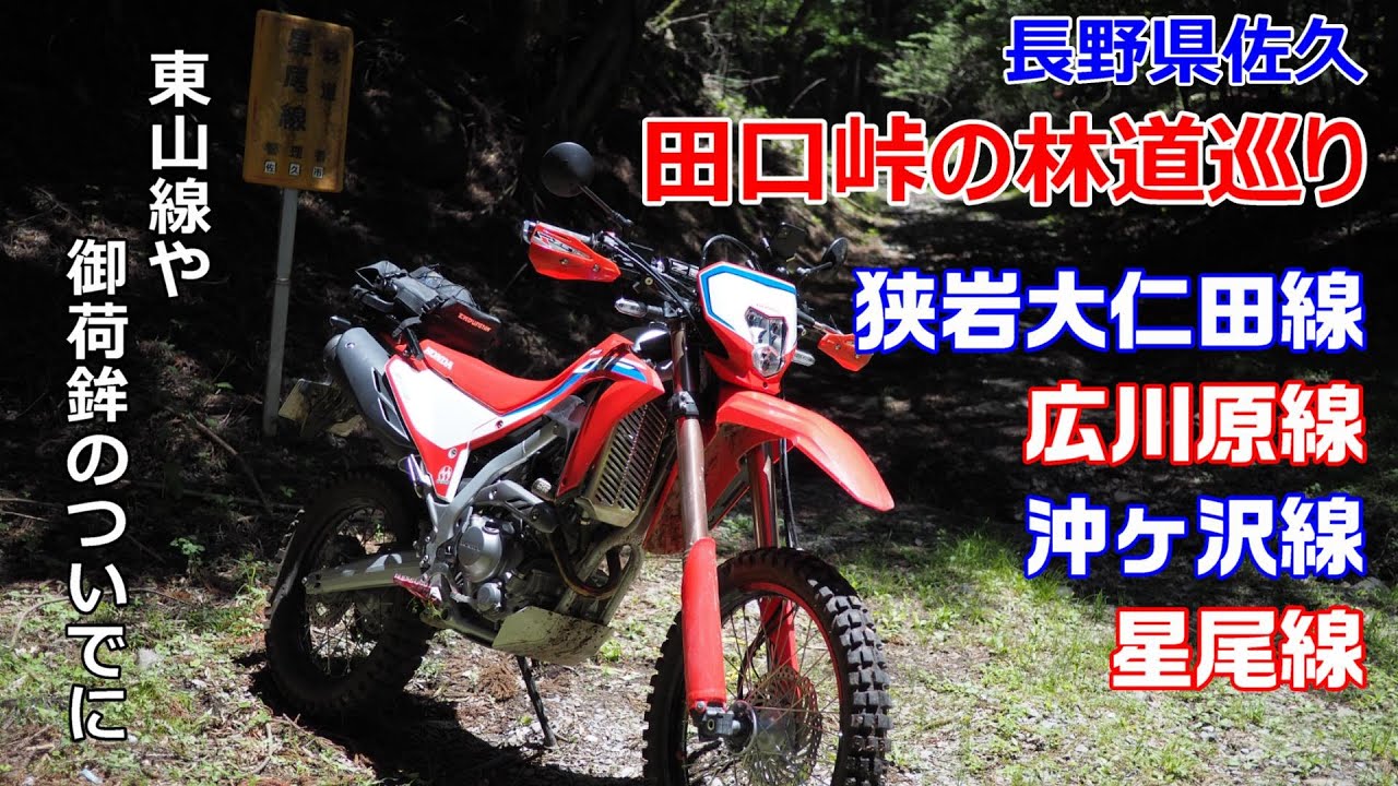 【CRF250L】田口峠のピストン林道巡り【狭岩大仁田線、広川原線、沖ヶ沢線、星尾線】