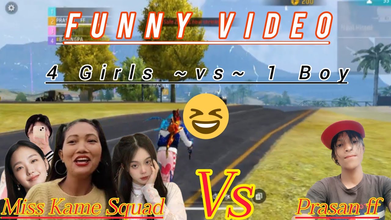 Miss Kame Squad vs Prasan ff Funny Custom game Play😃😃@Misskameevlogs