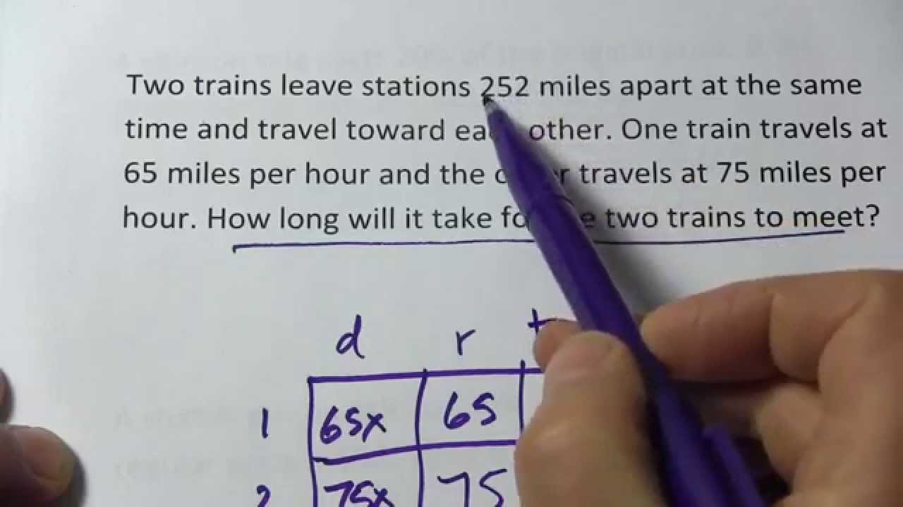 Solving a Distance - Rate - Time Problem Using a Linear Equation