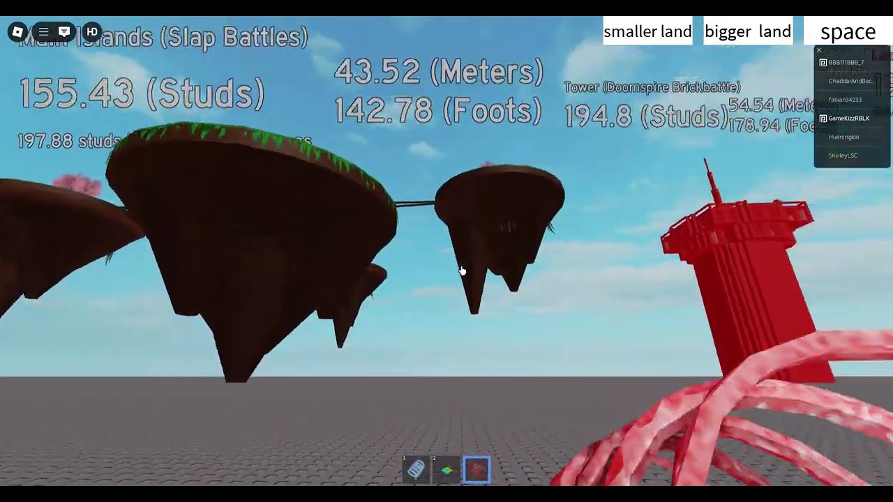Roblox size comparison!