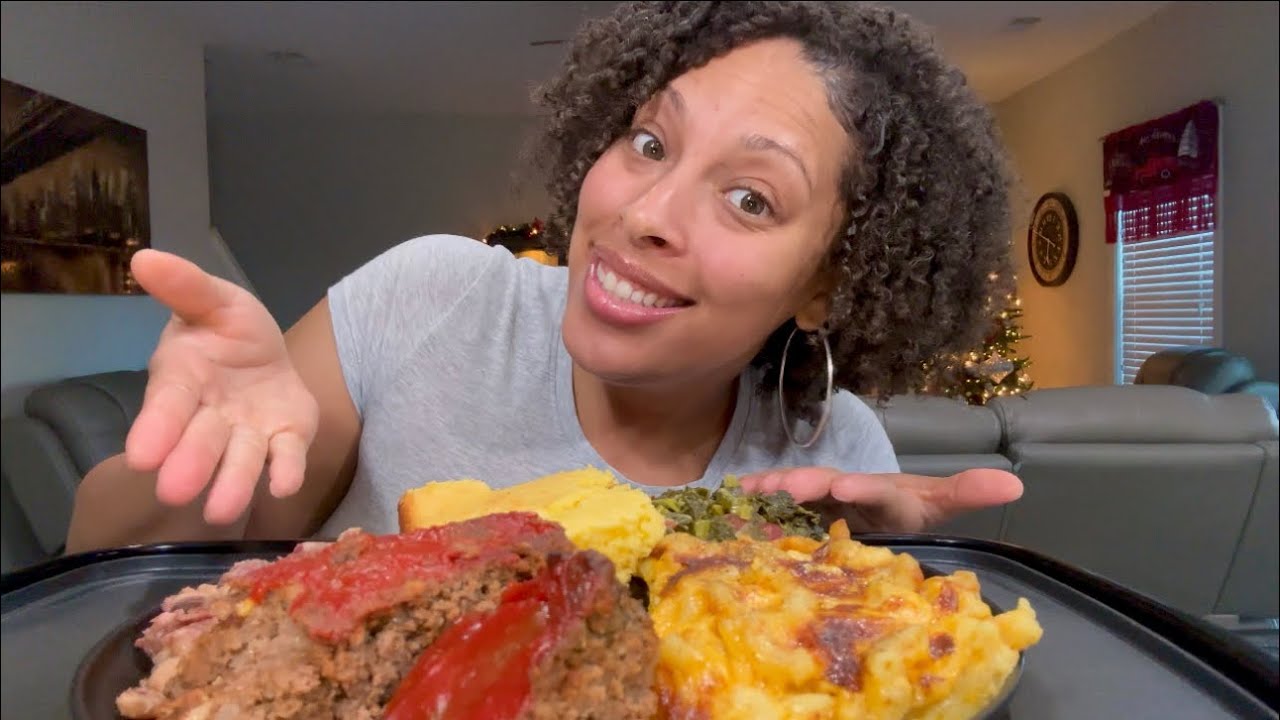 Meatloaf, Macaroni and Cheese, and more Soul Food #mukbang #foodie #asmr #eatingshow