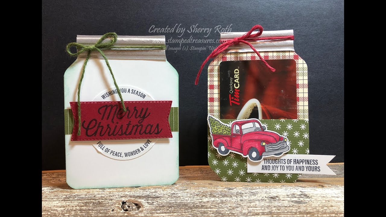 Mason Jar Card & Gift Card Holder using Envelope Punch Board