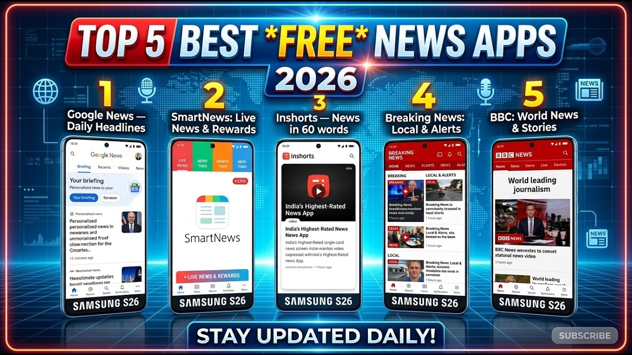 Top 5 Best FREE News Apps You Need in 2026 (Stay Updated Daily!)