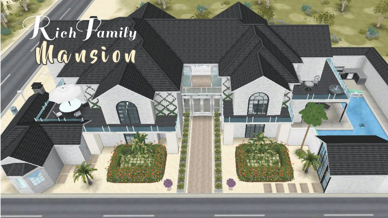 Sims Freeplay | Rich Family Mansion 🤍🖤 | House tour + Floor plan