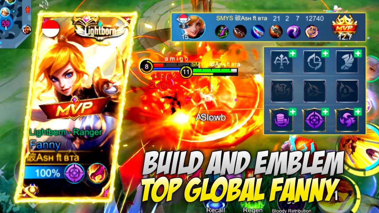 21 KILL ‼️ FANNY BUILD AND EMBLEM SETTING 2023 FROM TOP GLOBAL | FANNY SETTING CONTROL 2023 | MLBB