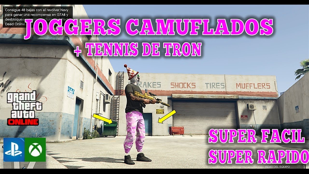 JOGGERS CAMUFLADOS + ZAPATOS DE TRON SUPER RAPIDO Y FACIL GTA V ONLINE PS4/5 XBOXONE/SERIESPC