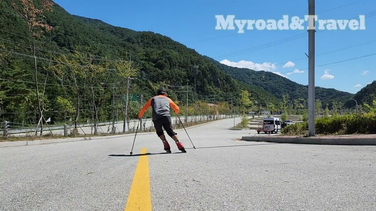 스키 시즌 전 몸풀기 인라인 스키연습(inline ski training)