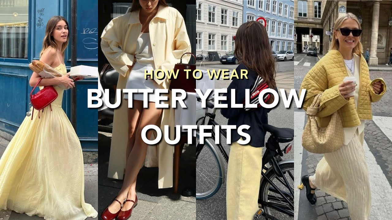 누가 입어도 고급스러운 버터 옐로우 룩! 2025 트렌드 컬러 버터 옐로우 룩 이렇게 입으세요~! /핀터레스트룩