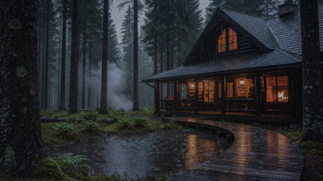 Rain-Washed Forest Cabin 🌧 | Soothing Rain Atmosphere to Calm Insomnia and Enjoy Deep Rain Rest