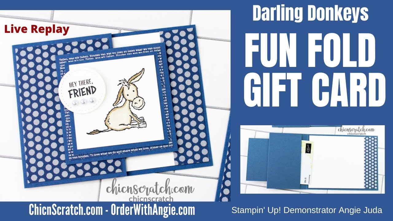 Live Replay Darling Donkeys Fun Fold Gift Card