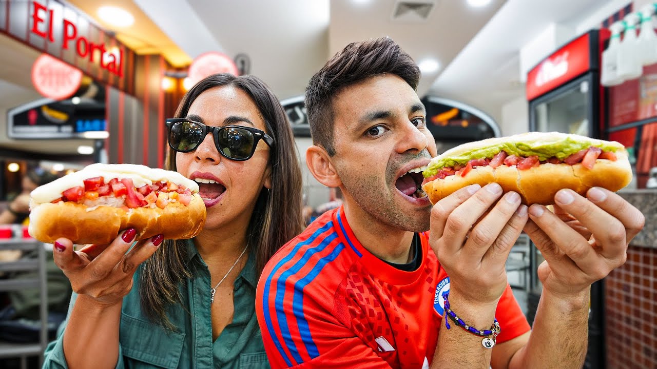 PERUANOS 🇵🇪 probando COMIDA CHILENA por PRIMERA VEZ en SANTIAGO 🇨🇱