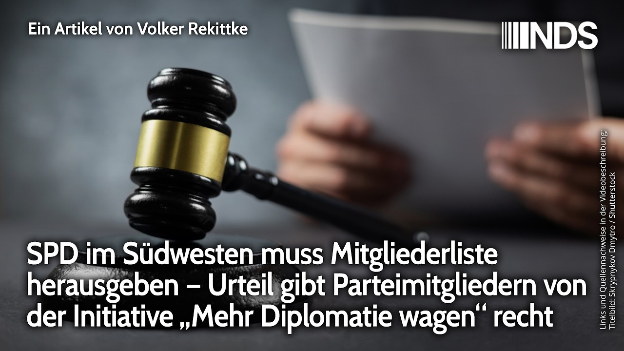 SPD im Südwesten muss Mitgliederliste herausgeben – Urteil gibt „Mehr Diplomatie wagen“ recht