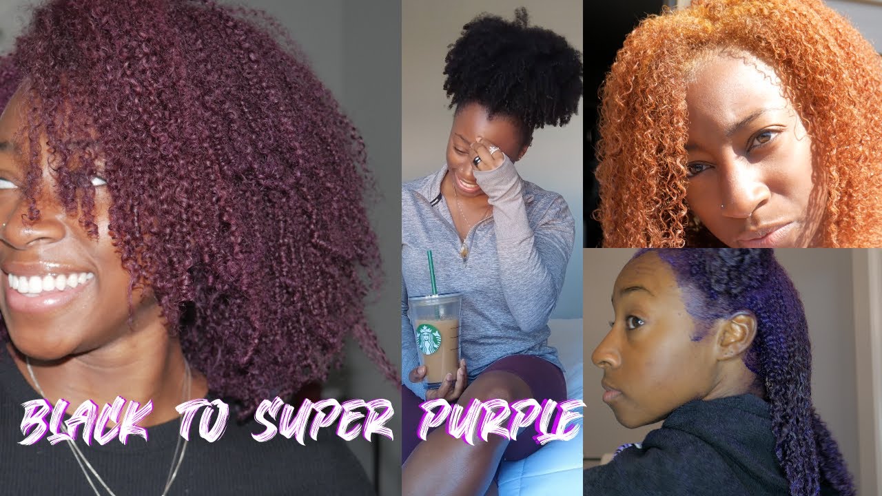 Bleaching & Coloring My Natural Hair  | Black to Super Purple | XMONDO Color