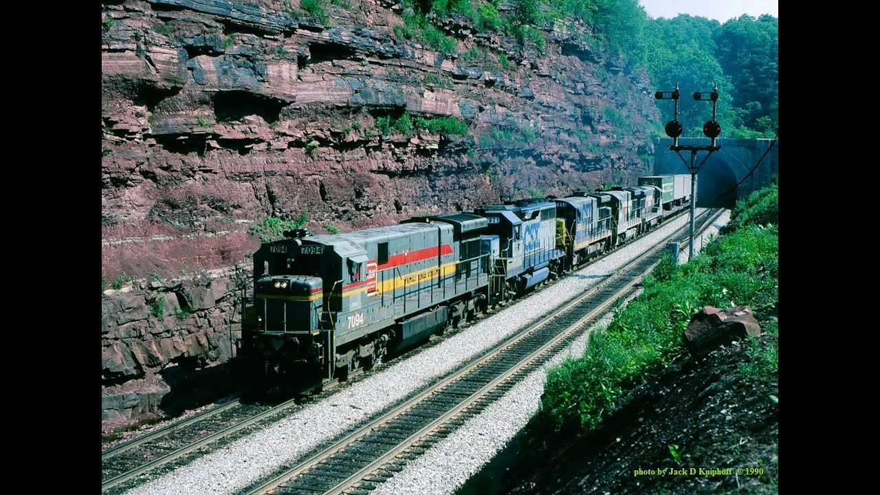 Great sounding GE's exit Sand Patch tunnel in 1990...