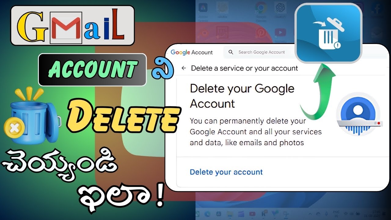 Delete Gmail Account Permanently in Telugu | Step by Step Guide in Telugu