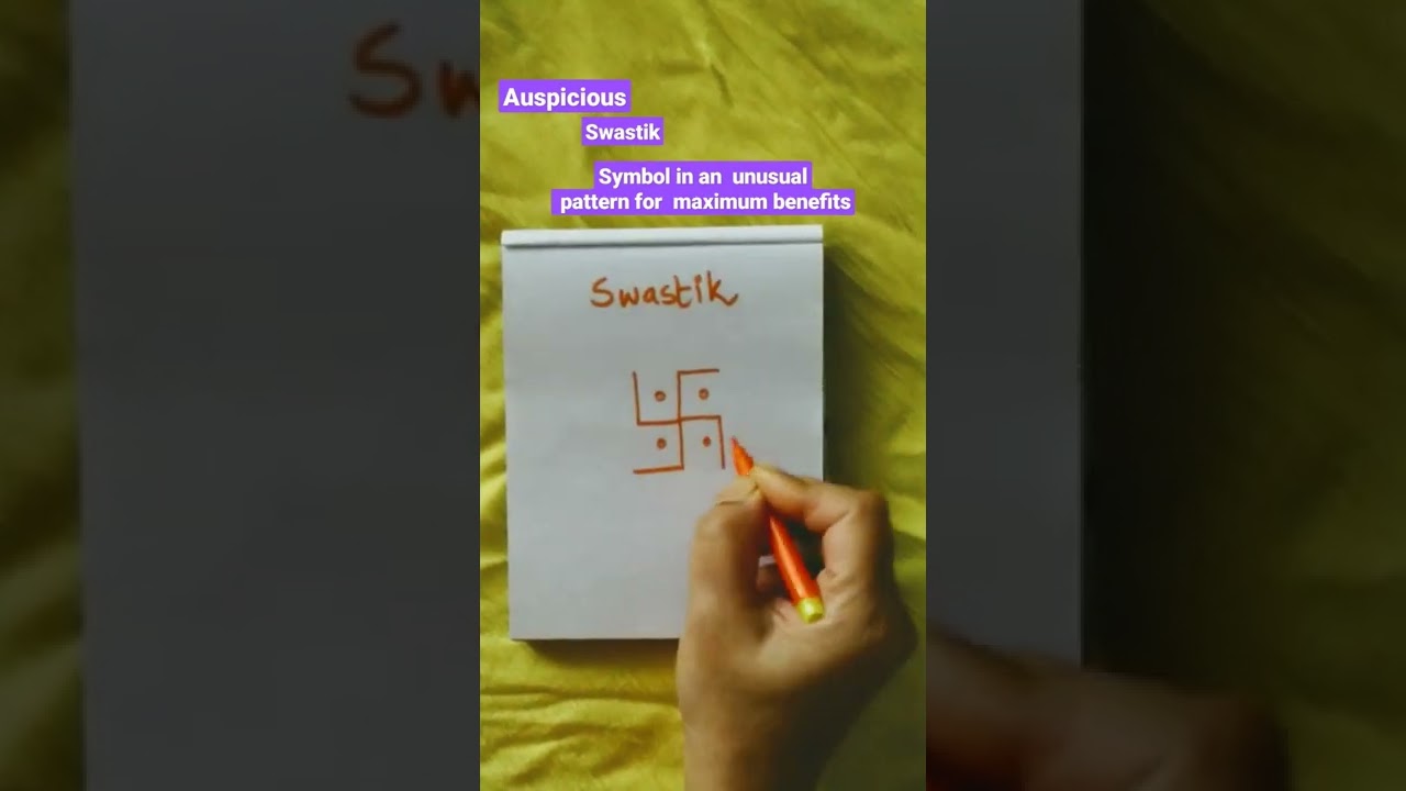 SACRED SWASTIK Symbol Drawing, Strokes not Intersecting for Divine Protection, PROSPERITY,  GOODLUCK