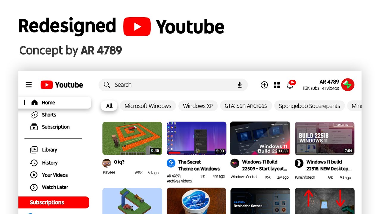 Обновленная концепция YouTube