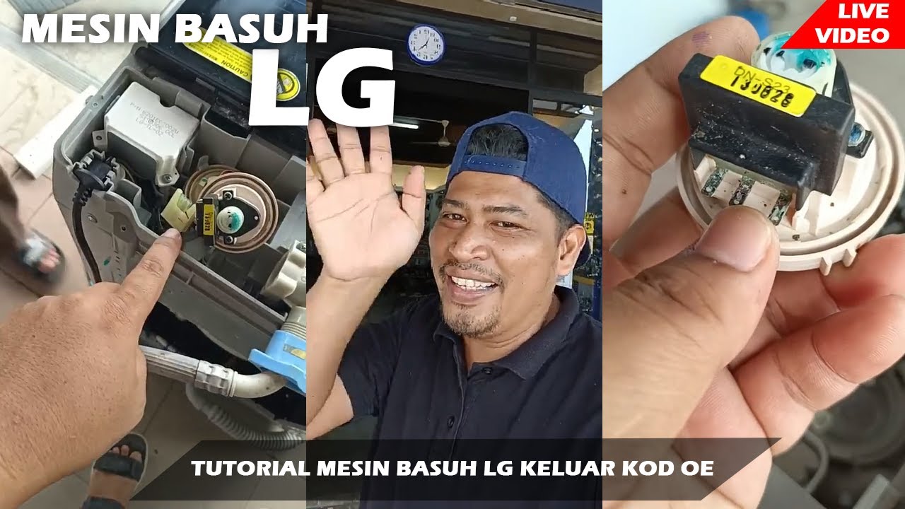 MESIN BASUH LG KELUAR KOD ERROR OE
