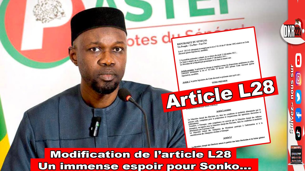Dialogue National, Modification de l&rsquo;article L28 Donne Un immense espoir A Ousmane Sonko Et Pastef.
