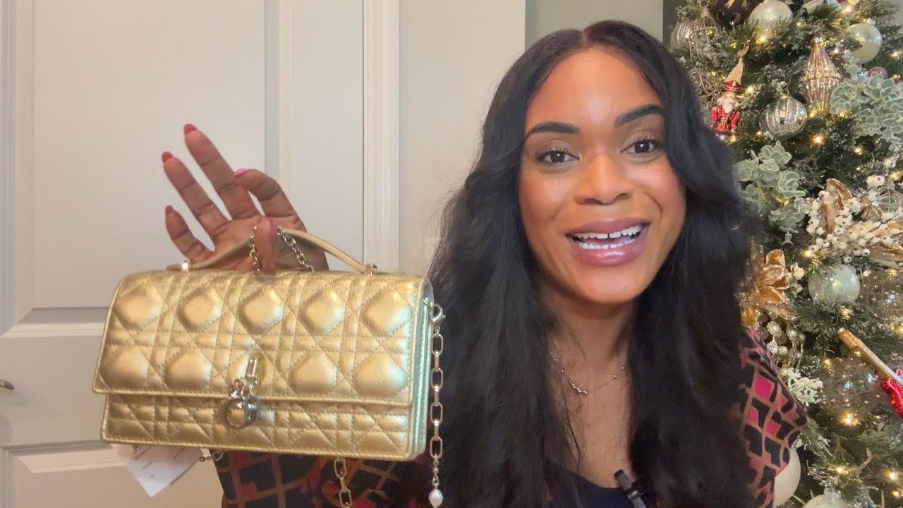 DIOR Miss Dior Mini Bag in Metallic Gold