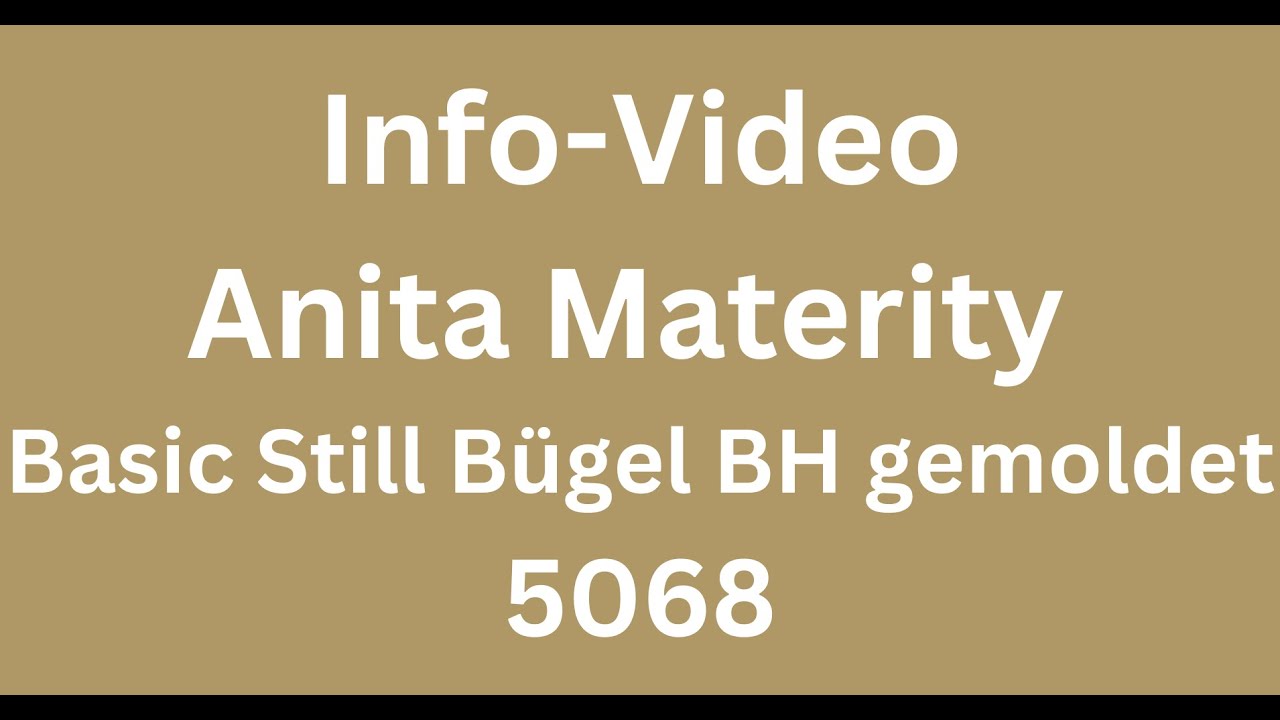Info-Video Anita Basic Still Bügel BH gemoldet 5068