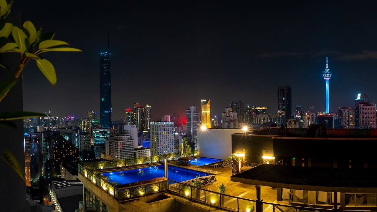 Rooftop View Of Night Kuala Lumpur, Malaysia