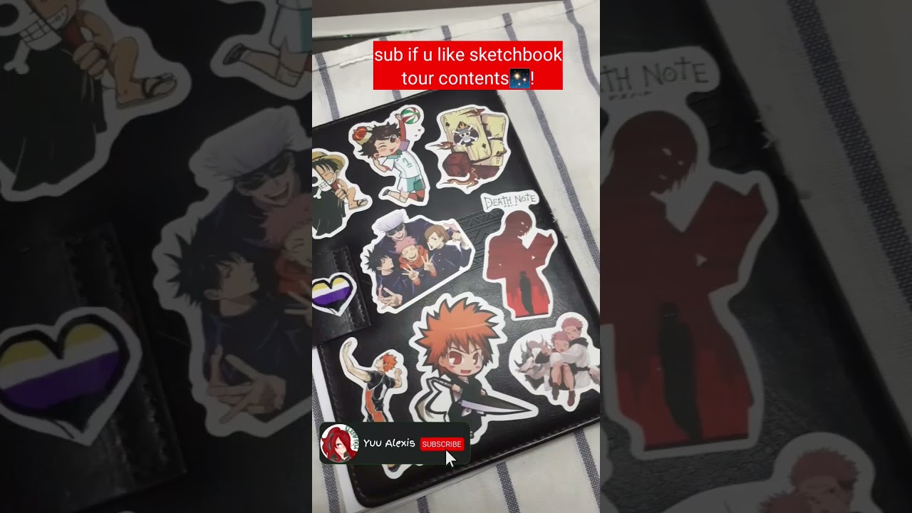decorating my sketchbook w anime stickers🥳💖😏 