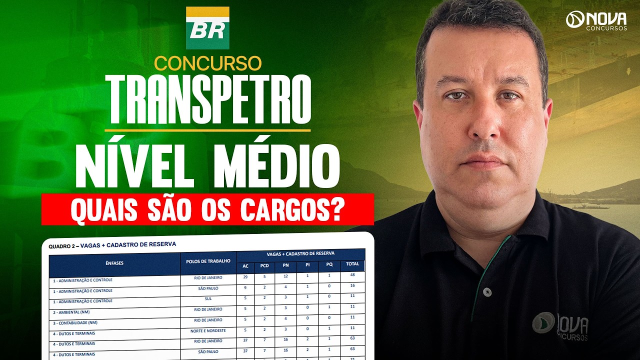 Concurso Transpetro 2026 | Quais s&atilde;o os cargos de N&Iacute;VEL M&Eacute;DIO? 🎯