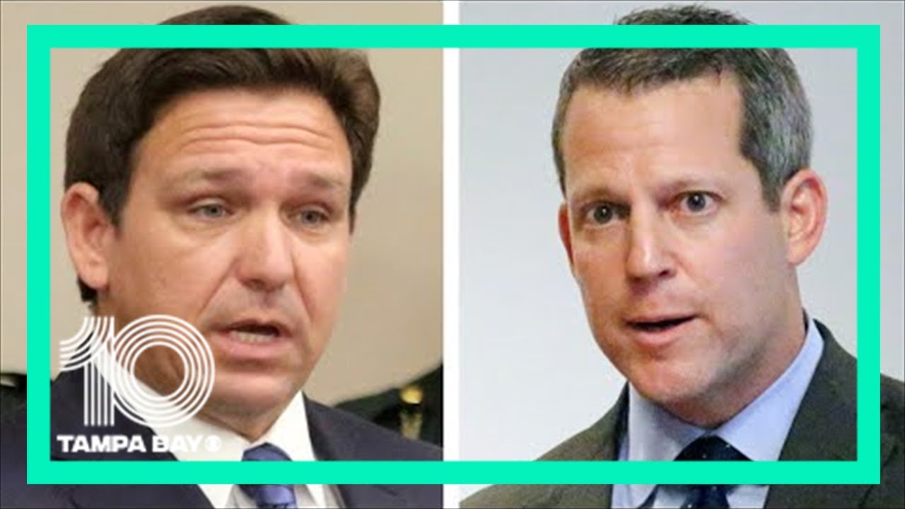 Suspended State Attorney Andrew Warren speaks in Tampa after filing lawsuit against DeSantis
