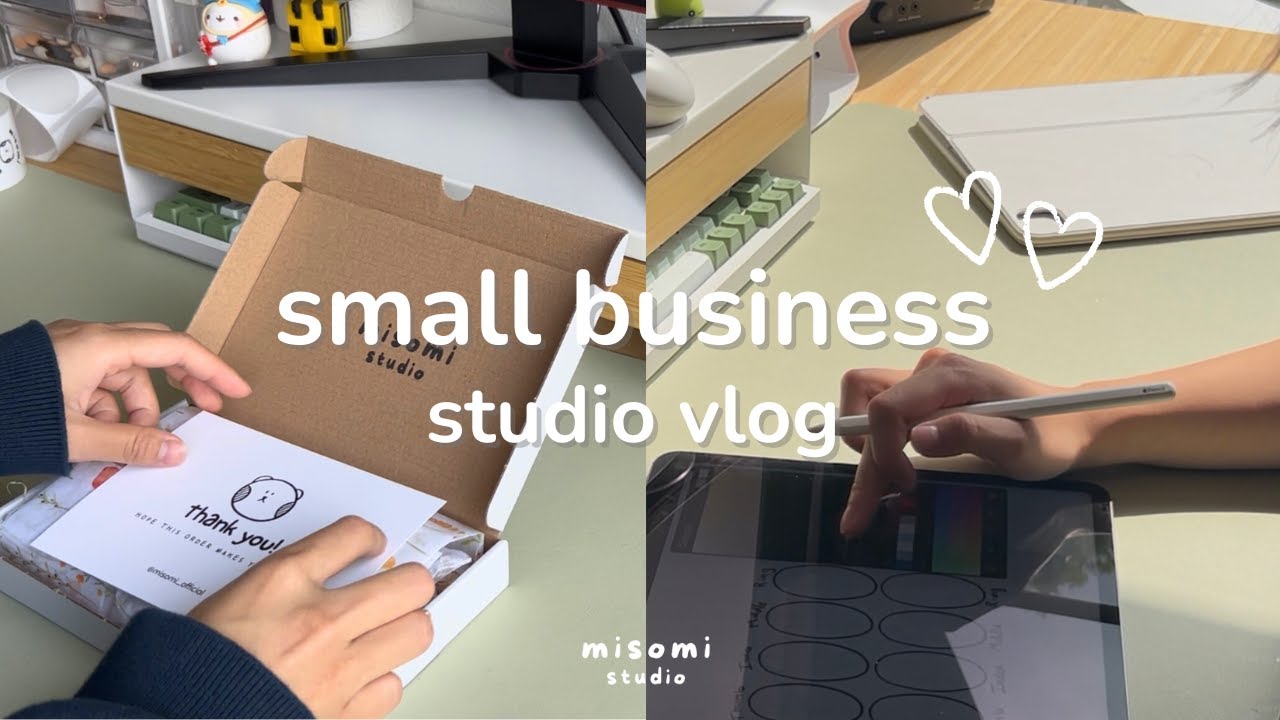 small business vlog ♡  packing orders, making press-on nails, daily life