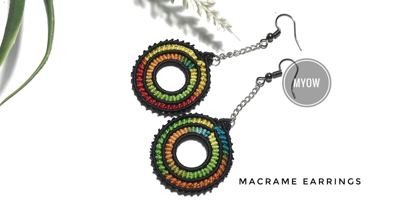 MACRAME EARRINGS - CIRCLE RAINBOW EARRINGS - MYOW 375