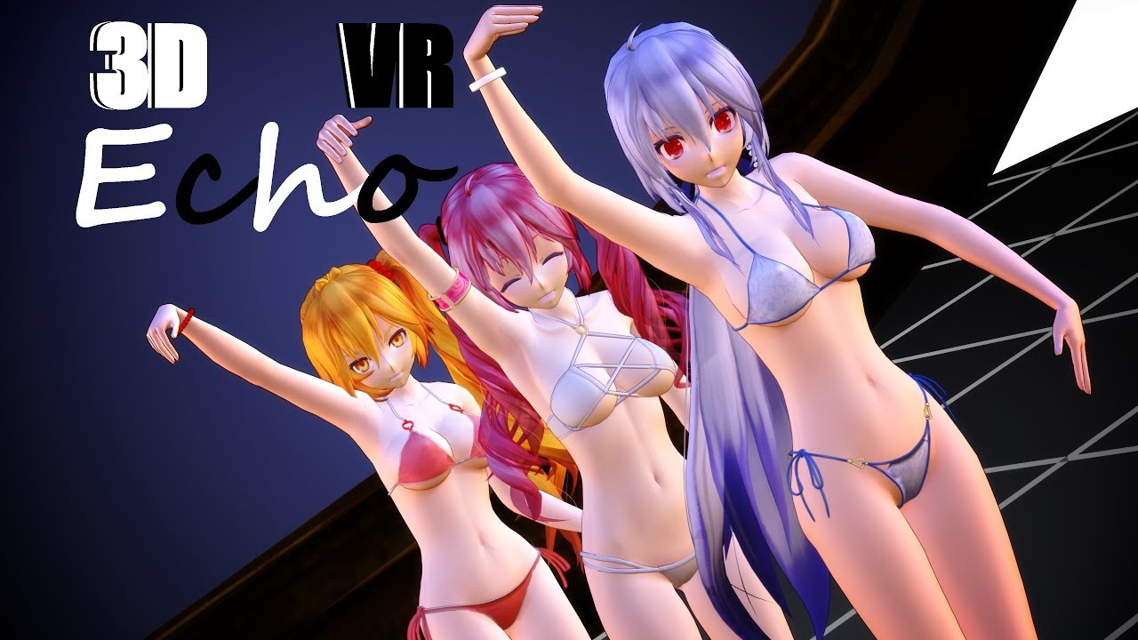 [3D VR MMD] Echo [Haku Neru Teto | Bikini] ||4K 60fps||