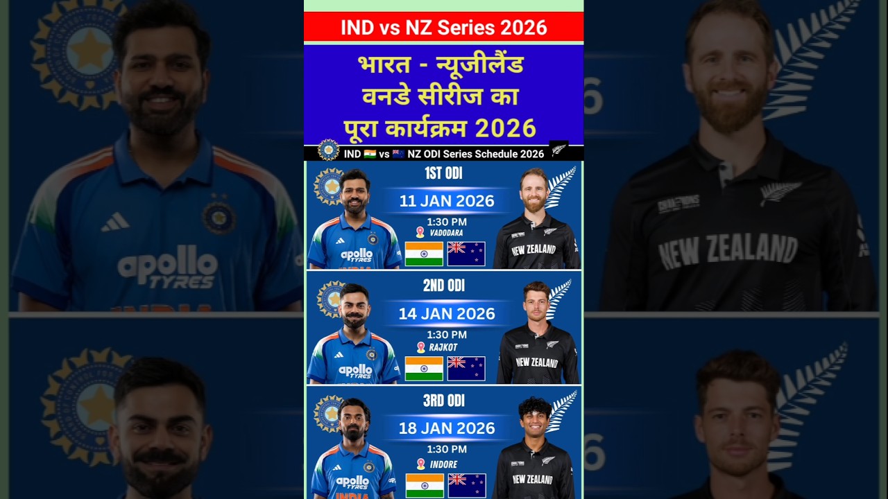 India vs New Zealand Odi Match Series 2026 Schedule Date Time 