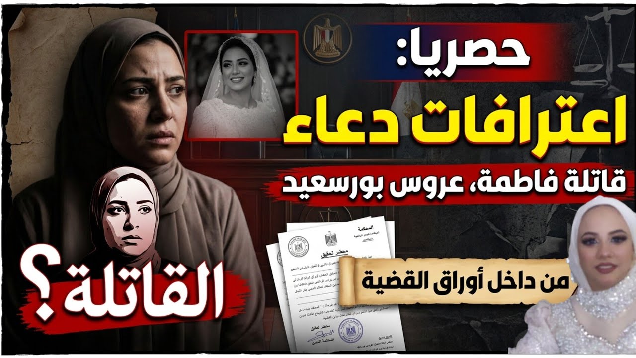 حصريا.. نص اعترافات مثيرة لدعاء قاتله فاطمه عروس بورسعيد في النيابه العامه (من داخل أوراق القضية)