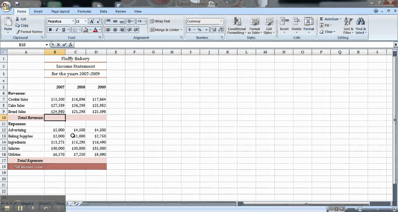 Excel Tutorial: How to Make An Income Statement