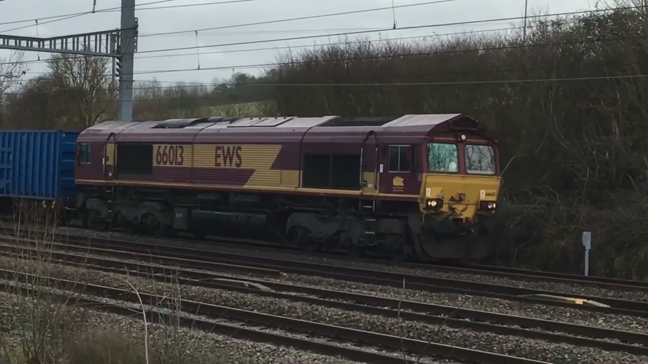 66013 DB (EWS livery) in Steventon Down loop Dec 2026