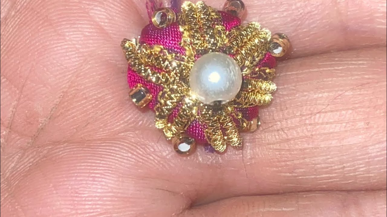 Fancy button making #embroidery #buttonmaking #viral 