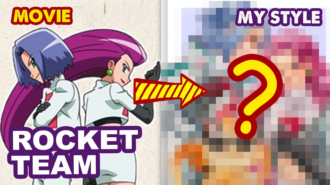 Drawing Team Rocket Trio from Pokémon | Semi Realistic Style | Huta Chan