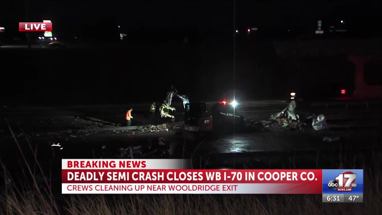 Deadly semi crash closes both westbound lanes in Cooper County