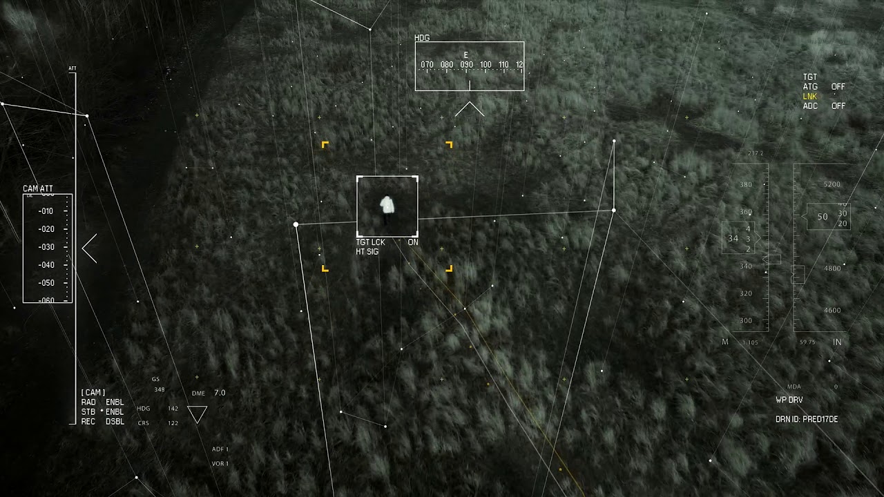 Sci-Fi HUD of drone following a man. Composited in After Effects.
