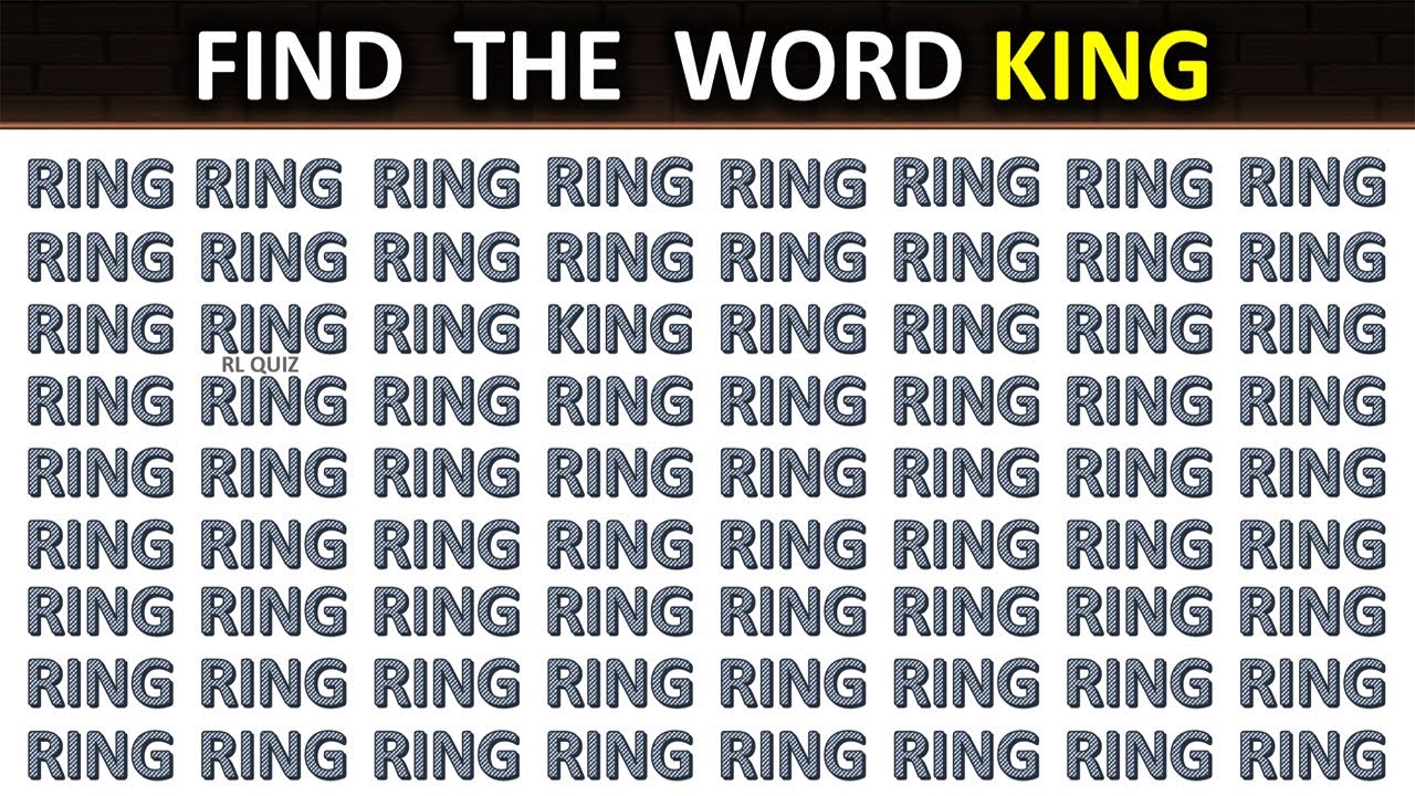 Find the Word King Among Rings