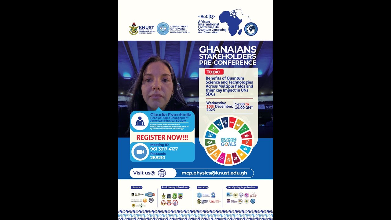 Ghanaian Stakeholders Pre-Conference | Benefits of Quantum Science & Technologies for the SDGs