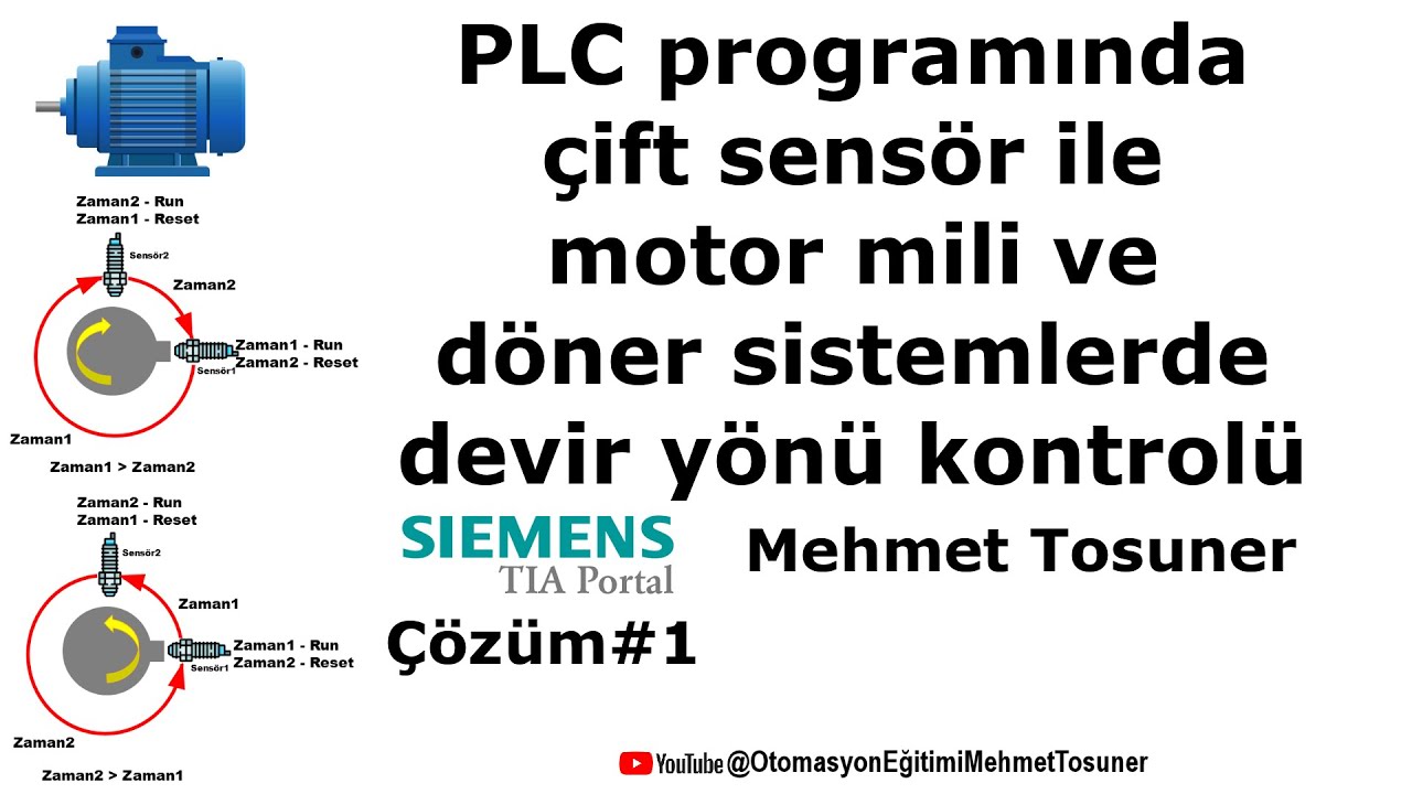PLC programında çift sensör ile motor mili devir yönü kontrolü #tiaporta #otomasyo #elektrik #s71200