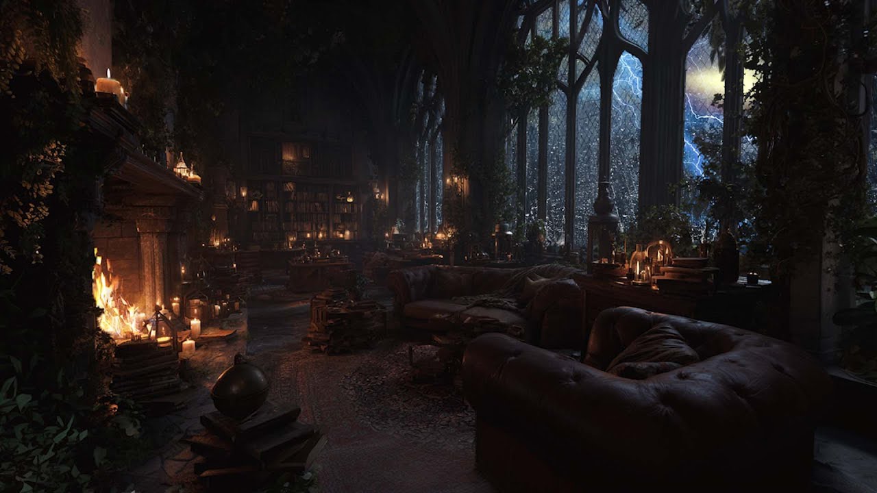 Historic Castle Rain & Thunderstorm &ndash; Relaxing Firelight Ambience for Deep Sleep and Calm
