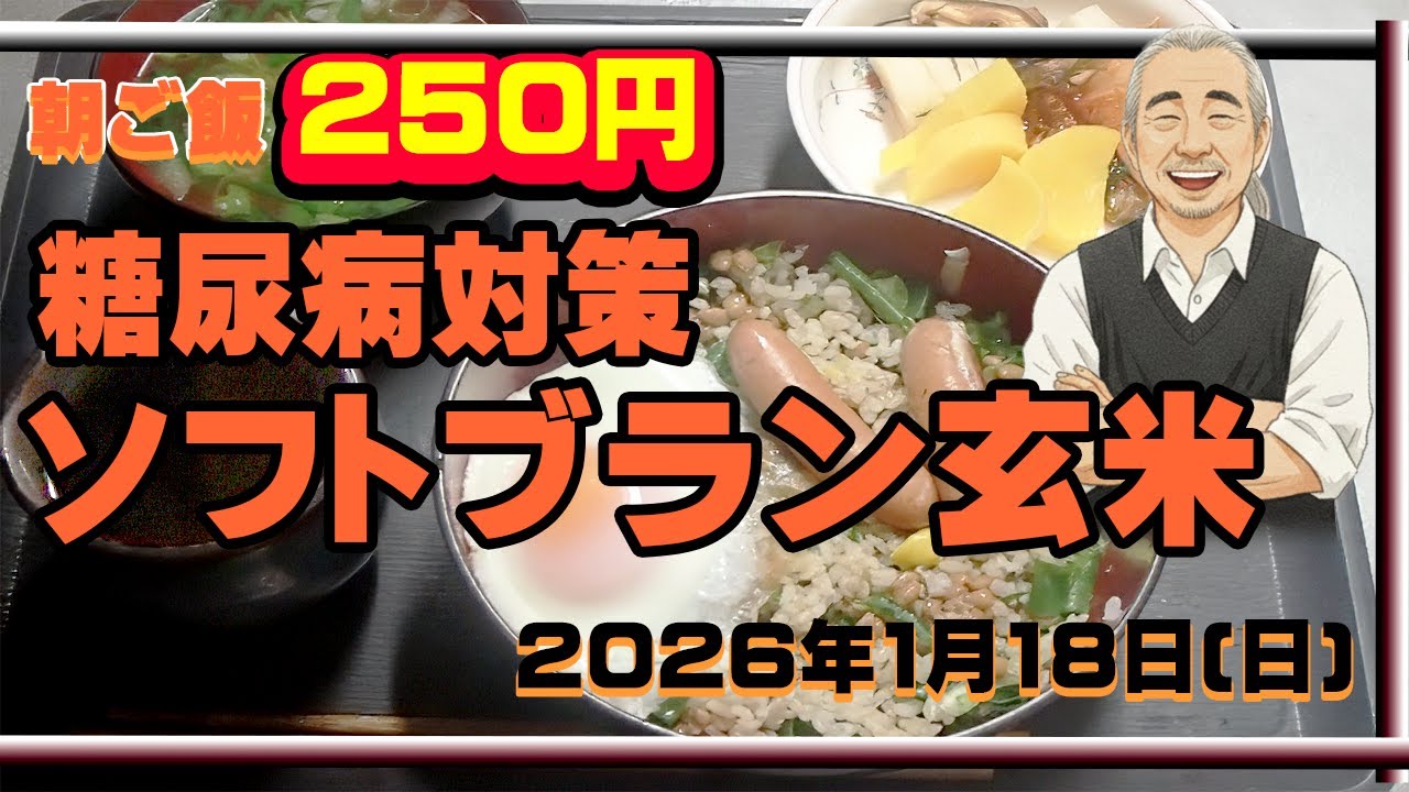 朝ご飯　250円　糖尿病対策　ソフトブラン玄米