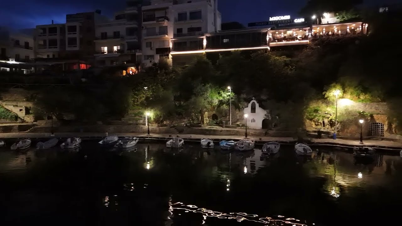 AGIOS NIKOLAOS CRETE - 4K DRONE VIDEO -  AROUND THE LAKE.